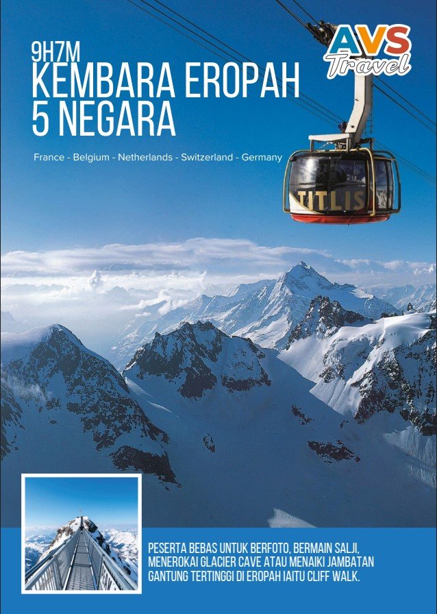 9D7N Eropah 5 Negara + Mt Titlis